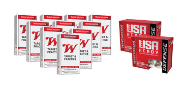 Winchester USA 9MM FMJ 115 GRAIN 500 RDS + Red 9MM HEX-VENT JHP 124GR +P 40 RDS