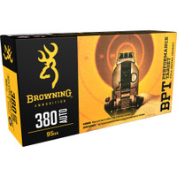 Browning .380 Auto/ACP 95gr BPT Performance Target FMJ Brass-Cased Pistol Ammunition
