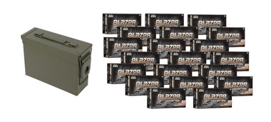 CCI Blazer 9mm 115 Grain Full Metal Jacket 1000rds Ammunition + Military Ammo Can