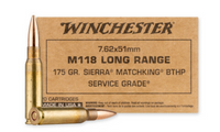 Winchester Service Grade 7.62x51mm NATO 175gr Sierra MatchKing Boat Tail Hollow Point