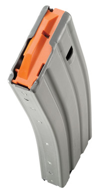 DURAMAG Speed Aluminum 30rd AR-15 Mag, 5.56 NATO/.223/300BLK, Gray with Orange Follower