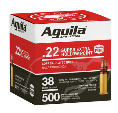 Aguila Rimfire 22 LR 38 Grain Copper Plated Super Extra Hollow Point