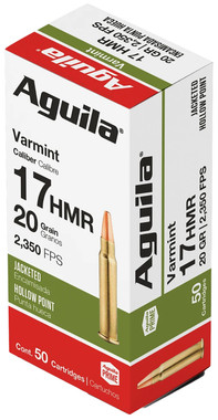 Aguila Target & Range Varmint 17 HMR 20 Grain Jacketed Hollow Point