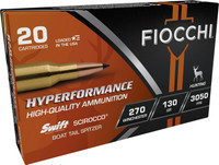 Fiocchi Hyperformance 270 Win 130 Grain Swift Scirocco II Bonded