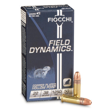 Fiocchi Field Dynamics High Velocity 22 LR 38 Gr Copper Plated Hollow Point