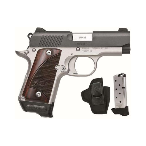 Kimber 3300251 Micro 9 RTC 9mm Pistol, 3.15" Barrel, Rosewood Grips, 2x 7Rd Mags