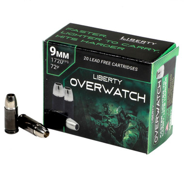 Liberty Ammunition OverWatch 9mm Luger 72 Grain Open Cavity Design