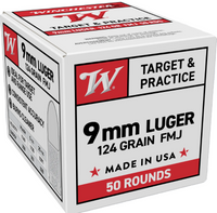 Winchester 9mm 124 Grain Full Metal Jacket (FMJ) Ammo