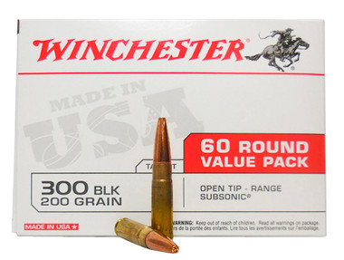 Winchester USA 300 Blackout 200 Grain Full Metal Jacket (FMJ-OT) Range Subsonic