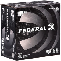 Federal Black Pack 9mm 115 Grain Full Metal Jacket (FMJ)