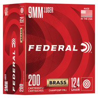 Federal 9mm Luger 124 Grain CHAMPION BRASS Full Metal Jacket (FMJ)
