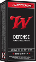 Winchester USA Defense 357 Mag 110 Grain Jacketed Hollow Point (JHP) Ammo