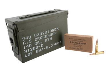 Black Hills 6.5 Creedmoor 140 Grain Open Tip Match (OTM) Ammo in Ammo Can, 240 Rounds