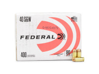 Federal Champion Training 40 S&W 180 Grain Full Metal Jacket (FMJ) Ammo, 400 Rounds