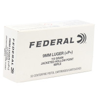 Federal Law Enforcement 9mm +P 115 Grain Jacketed Hollow Point (JHP) Ammo