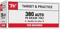 Winchester USA 380 ACP 95 Grain Full Metal Jacket (FMJ) Flat Nose Ammo