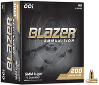 CCI Blazer 9mm 115 Grain Full Metal Jacket (FMJ) Ammo