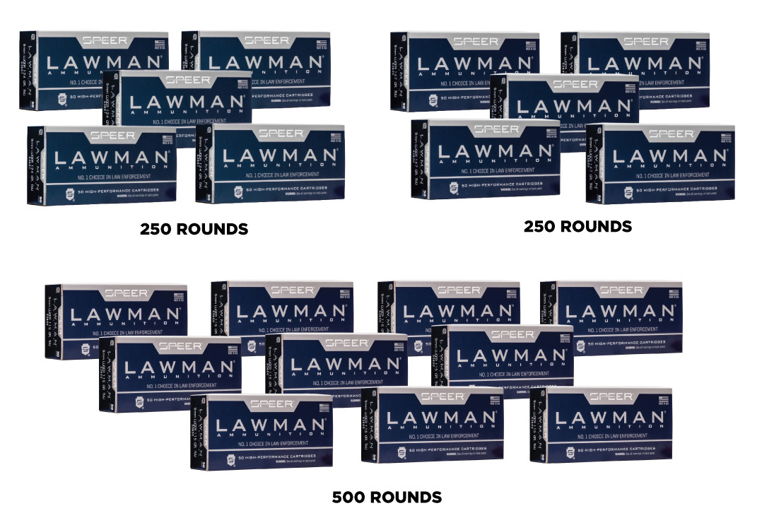 9mm Ammo - Bulk Speer Lawman Ammo Sampler + TMJ Bulk Speer Lawman Sampler + TMJ Ammo