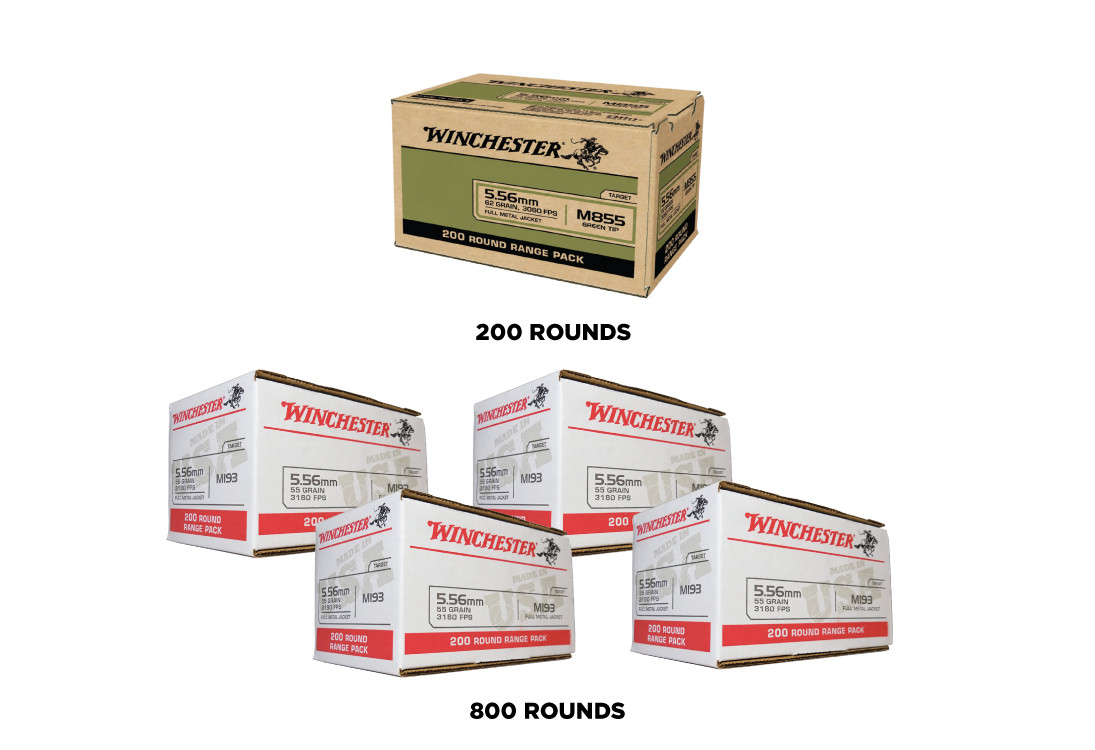 5.56 NATO Ammo - Bulk Winchester WM193200 Train And Protect + Bulk Winchester WM193200 Train And Protect + Ammo
