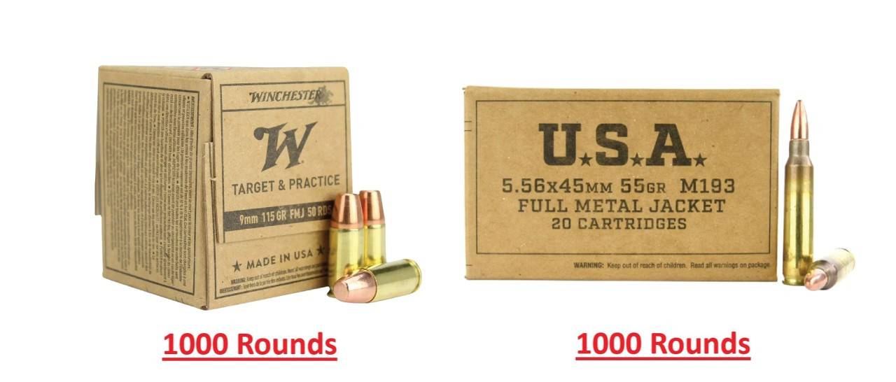 Bulk Winchester Bento Bundle Elite EACH FMJ Ammo