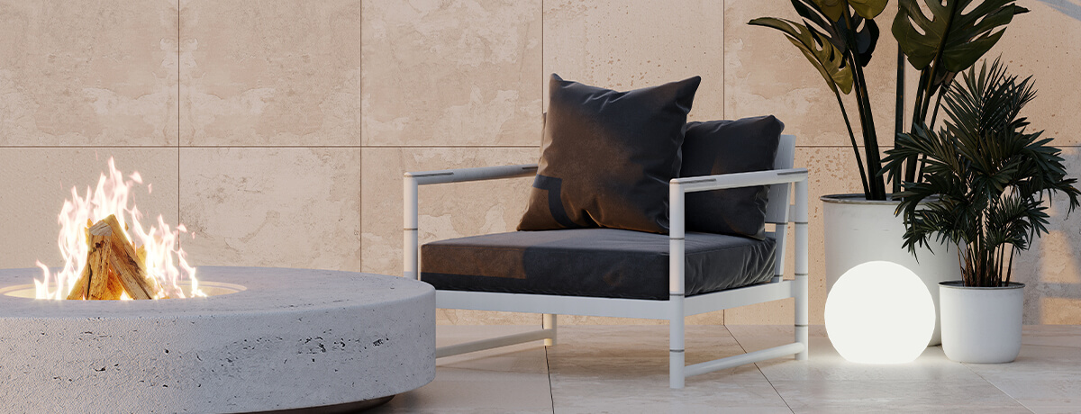 outdoor paradise with travertine