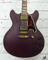 D'Angelico Deluxe Series Limited Edition DC Non F-Hole "One Off" Matte Plum w/ OHSC