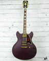 D'Angelico Deluxe Series Limited Edition DC Non F-Hole "One Off" Matte Plum w/ OHSC