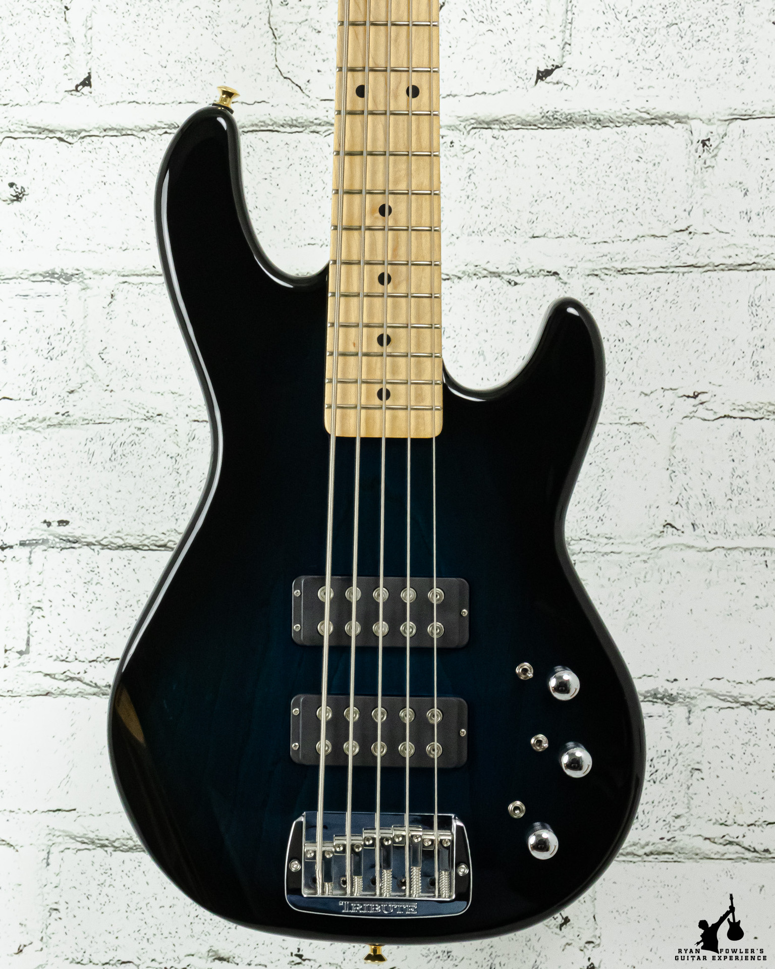 G&L L-2500 Tribute 5 String Bass in Teal Burst