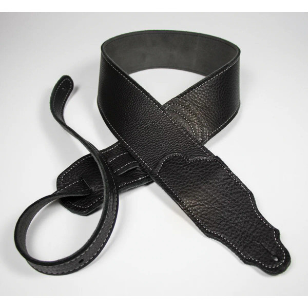 Franklin FS-BK-S Straps 2.5" Black Glove Leather/Silver Stitching