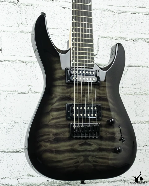 Jackson JS22Q-7 Quilt Top Charcoal Burst 7 String w/ Bag