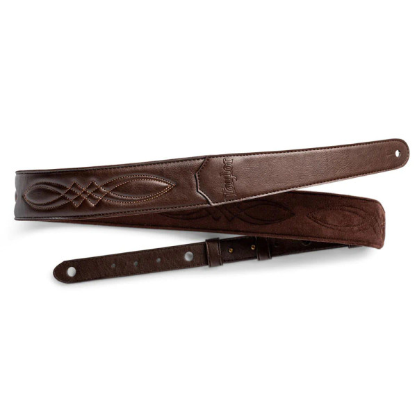 Taylor 4200-20 Vegan Leather Strap Chocolate Brown Embossed