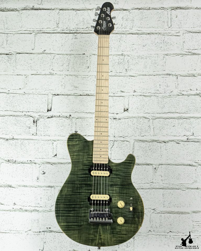 Sterling By Music Man Axis Flame Maple Electric Guitar - Trans Black (#7839)