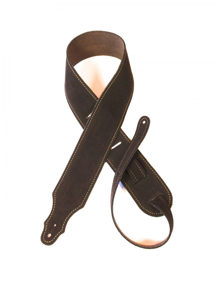 Franklin Straps 3B-CH-G 2.5" Suede/Buck Backing/Choc/Gold Stitch