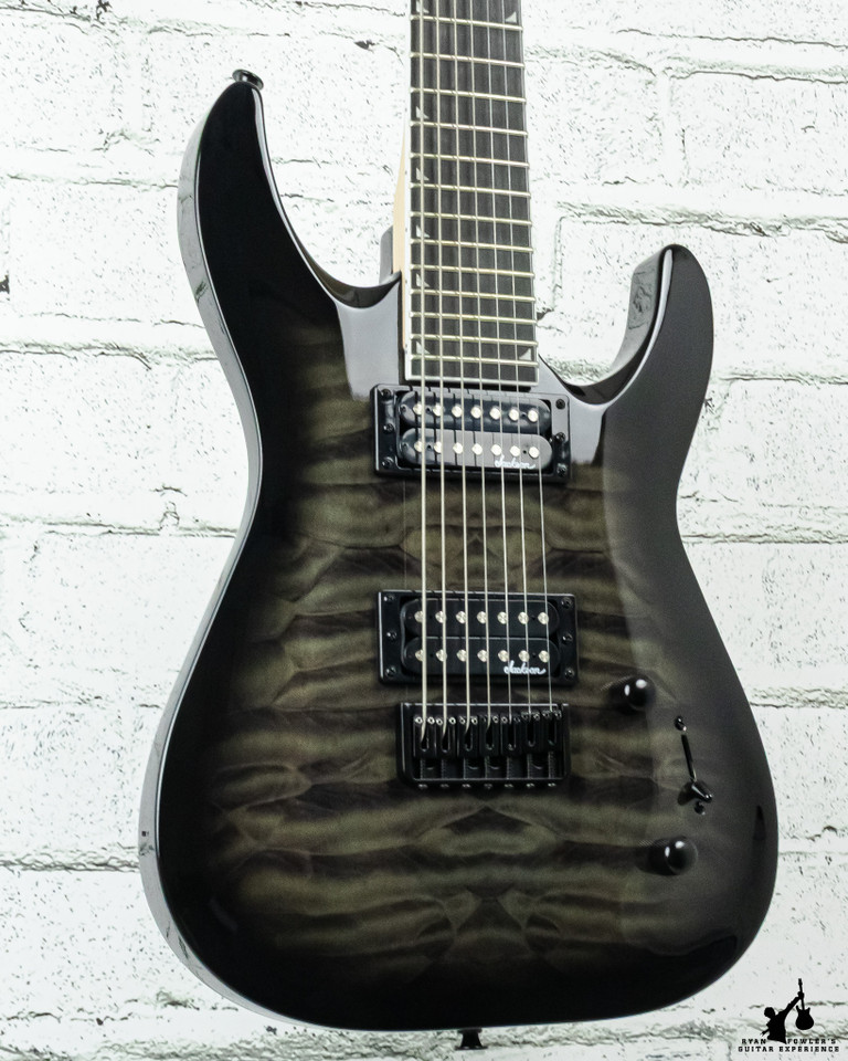 Jackson JS22Q-7 Quilt Top Charcoal Burst 7 String w/ Bag
