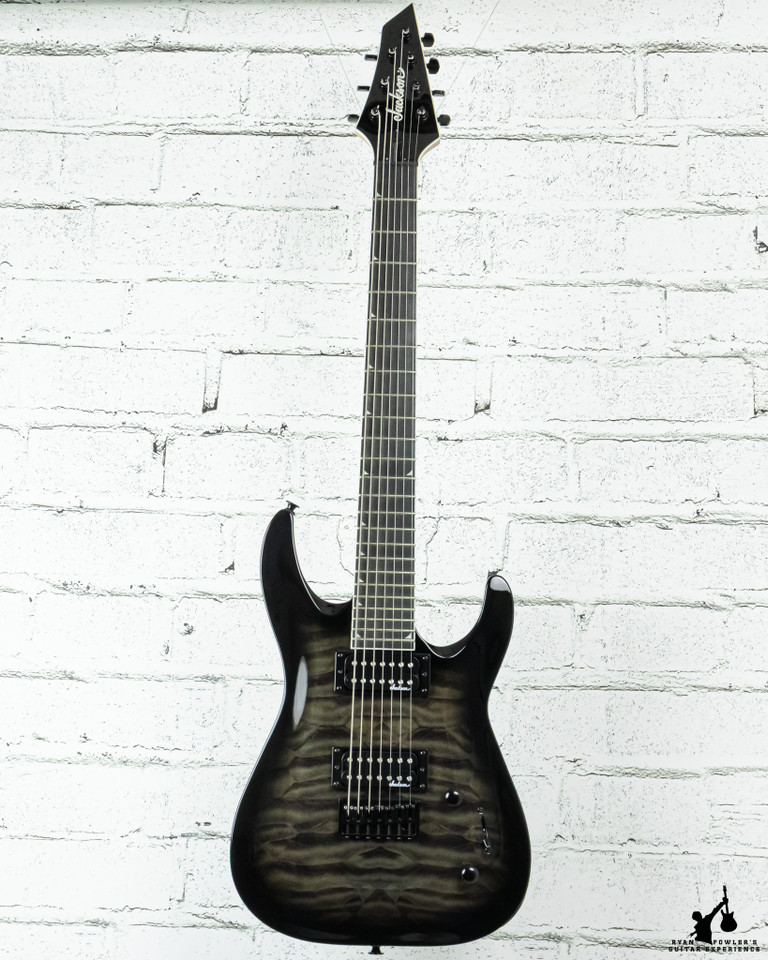 Jackson JS22Q-7 Quilt Top Charcoal Burst 7 String w/ Bag