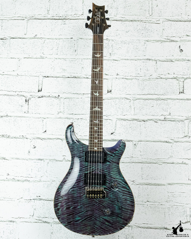 PRS Custom 24 Mango Top Northern Lights/Nebula Flip Flop Back w/ Case (#5156)
