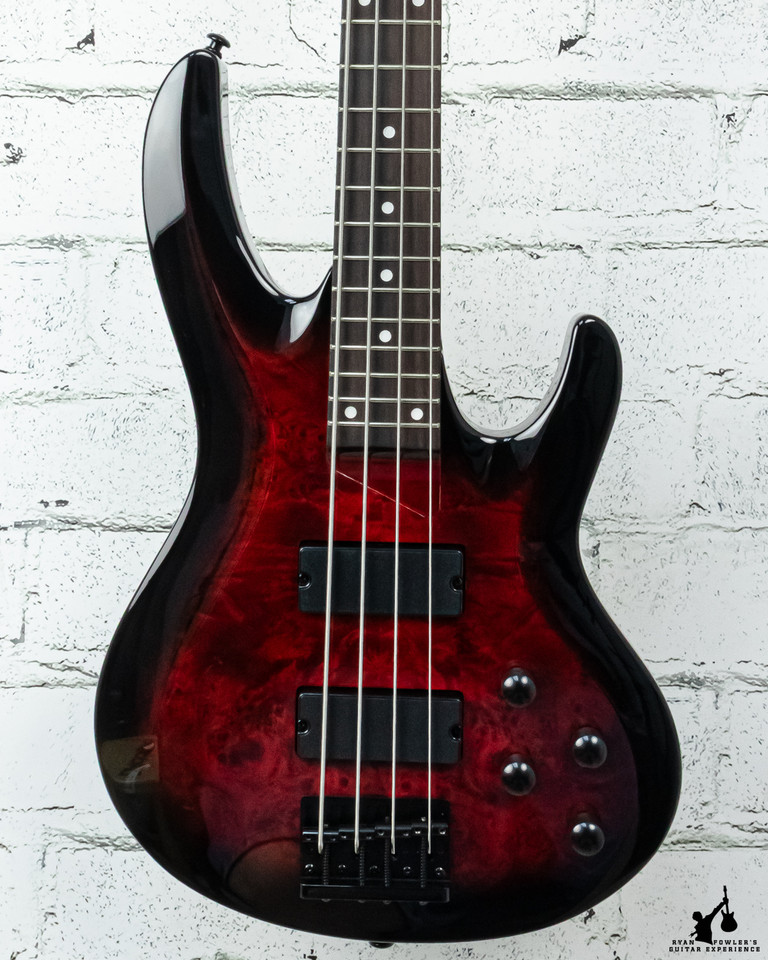 ESP LTD B-204DX Electric Bass Guitar - Red Burst