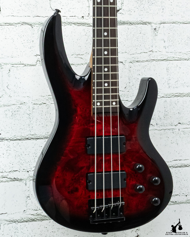 ESP LTD B-204DX Electric Bass Guitar - Red Burst