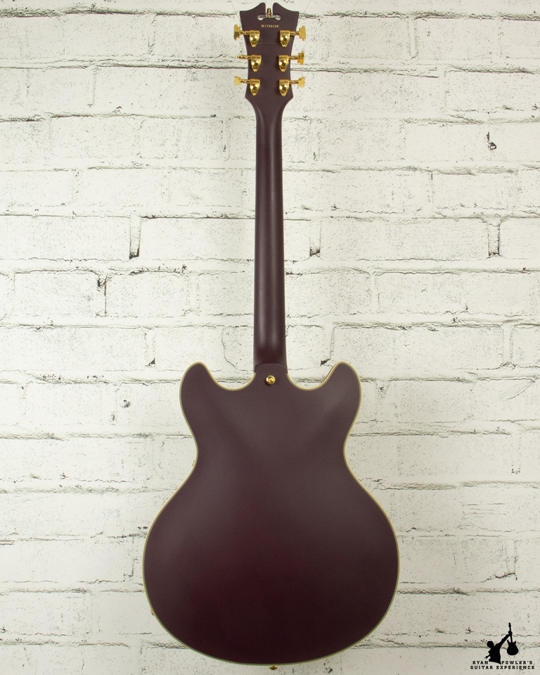 D'Angelico Deluxe Series Limited Edition DC Non F-Hole "One Off" Matte Plum w/ OHSC