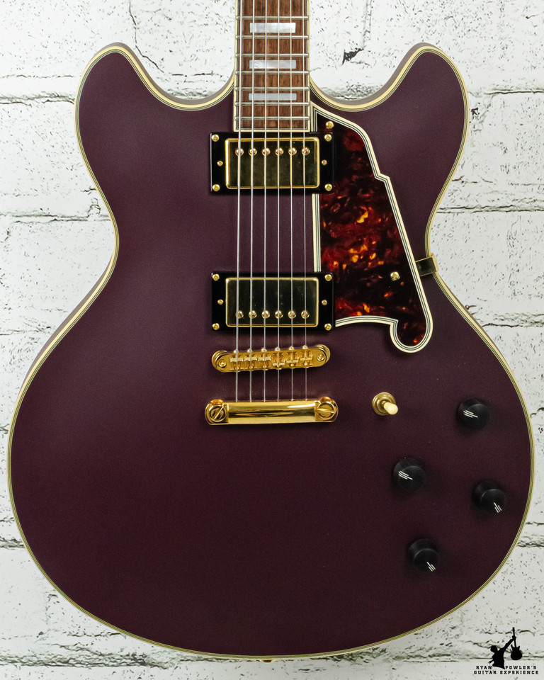 D'Angelico Deluxe Series Limited Edition DC Non F-Hole "One Off" Matte Plum w/ OHSC