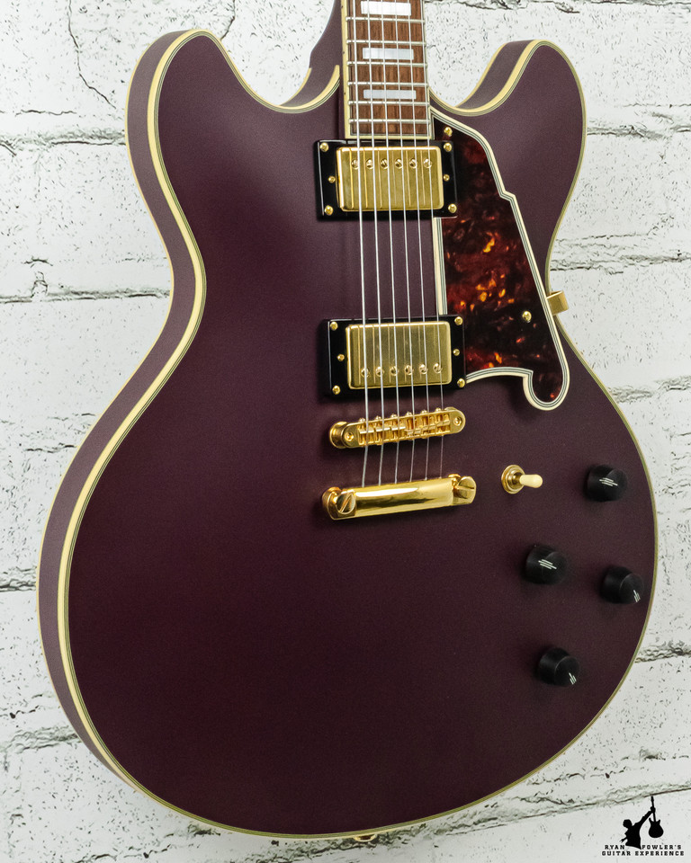 D'Angelico Deluxe Series Limited Edition DC Non F-Hole "One Off" Matte Plum w/ OHSC