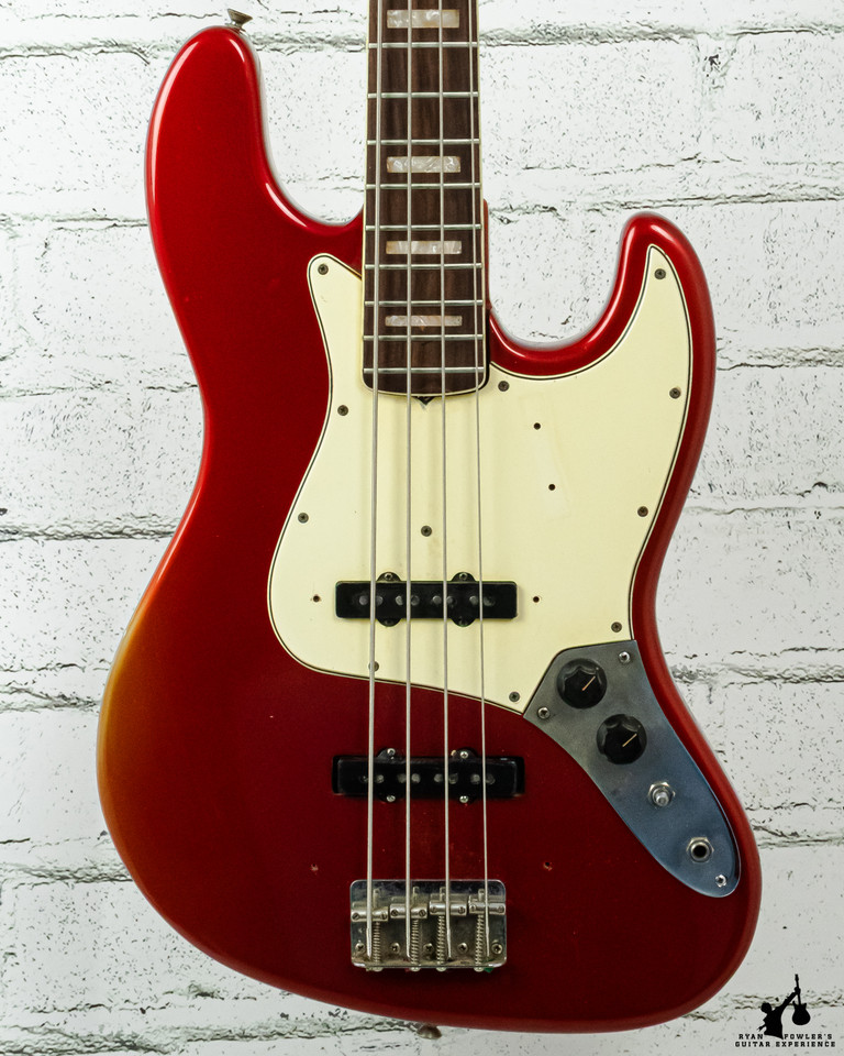 1966 Fender Jazz Bass Candy Apple Red Matching Headstock w/ HSC