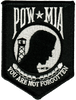 PTCH-POW-BlkWh-2.5-3.5: POW-MIA 2.5"x3.5" Black w/White Letters