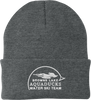 AQD-CP90-ATH-HTR-EMB: Embroidered Athletic Heather Knit Cap 12in