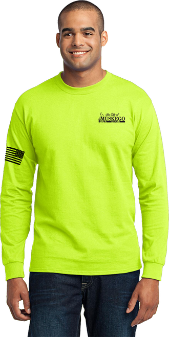 MSK-DPW-SCR-SG-T-LS-NP: Safety Green Long Sleeve T-Shirt