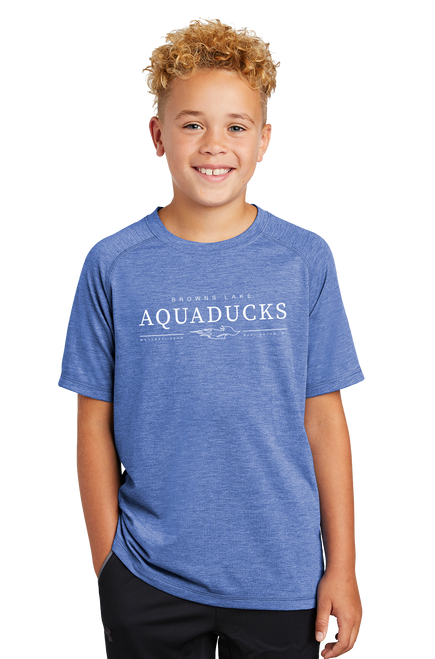 AQD-YST400-SCR: Royal Blue Tri-Blend Wicking Raglan Tee