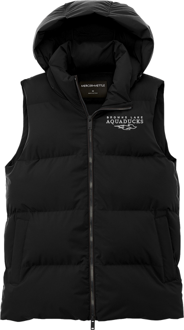 AQD-MM7217-WMN-BLK-EMB: Black Women’s Mercer+Mettle Puffy Vest