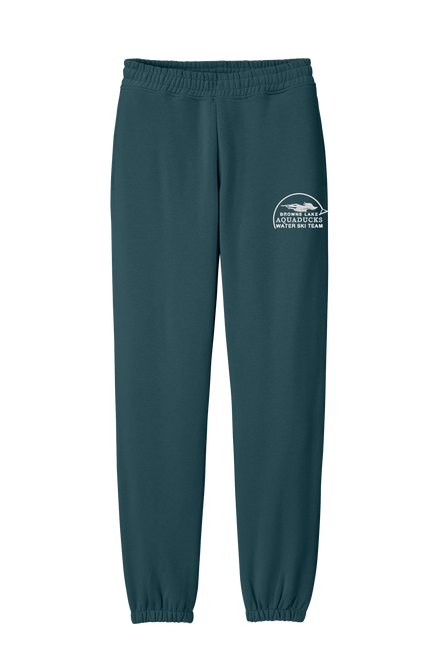 AQD-DT6162-EMB-CYN: Deep Cyan Heavyweight Fleece Sweatpant