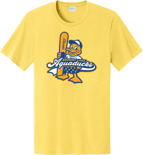 AQD-PC43-YLW-CD-SCR: Yellow "Classic Duck" with Back Roster Tee