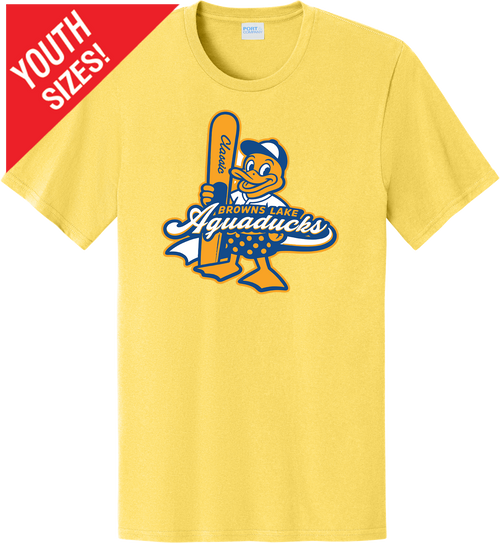 AQD-PC43Y-YLW-CD-SCR: Youth Yellow "Classic Duck" with Back Roster Tee